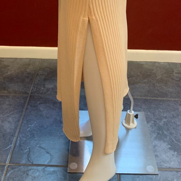 EUC Line & Dot Jessica Sweater Dress S Bell Sleeve Ribbed Knit Side Slit Maxi - Picture 8 of 11